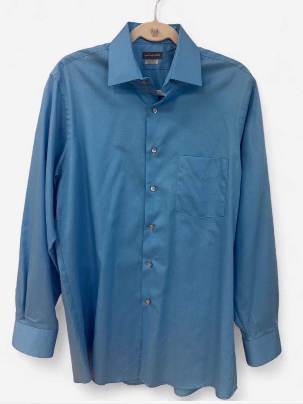 Van Heusen Teal-Blue Long Sleeve Dress Shirt